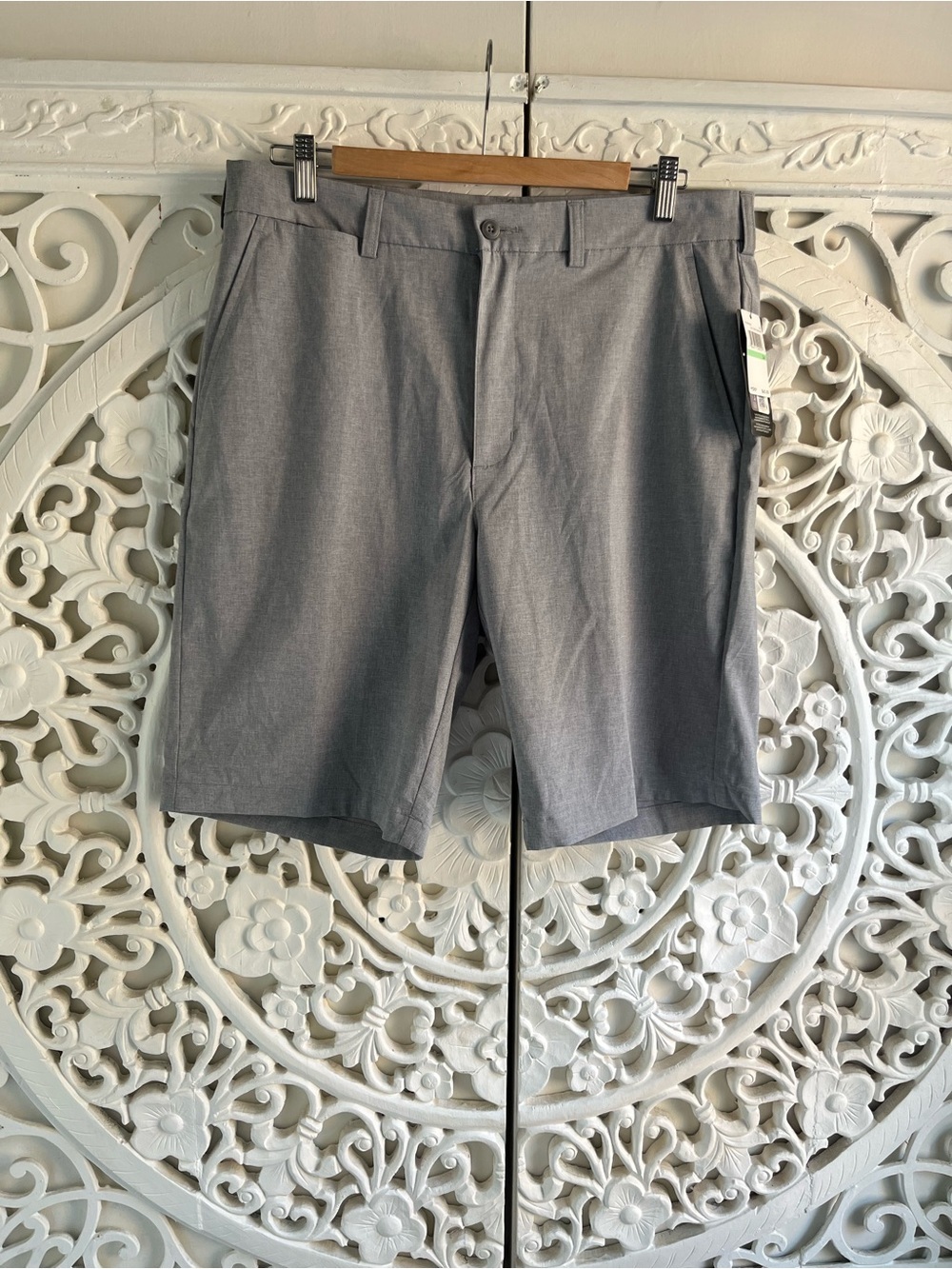 PGA TOUR Golf Shorts Men’s 34 Light Grey Heather Comfort Stretch Waist NWT